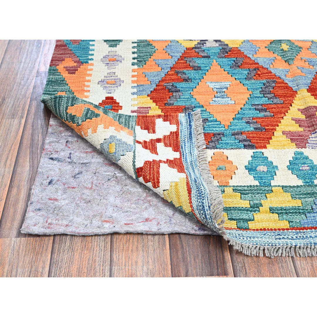 3'10" x 5'11" New Hand Woven Multicolored Wool Rectangle Oriental Rug - MOA1021191