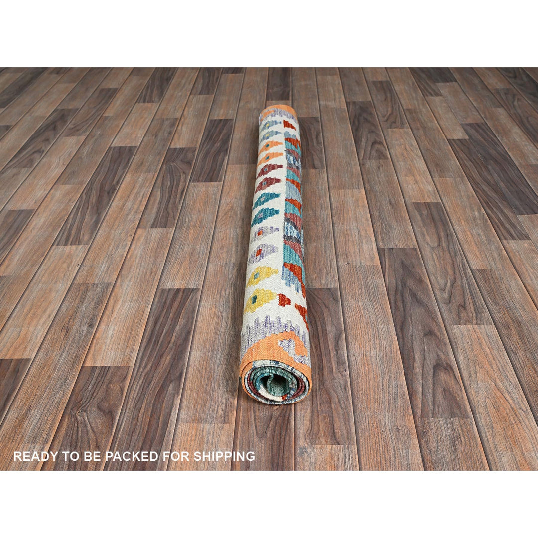 3'10" x 5'11" New Hand Woven Multicolored Wool Rectangle Oriental Rug - MOA1021191