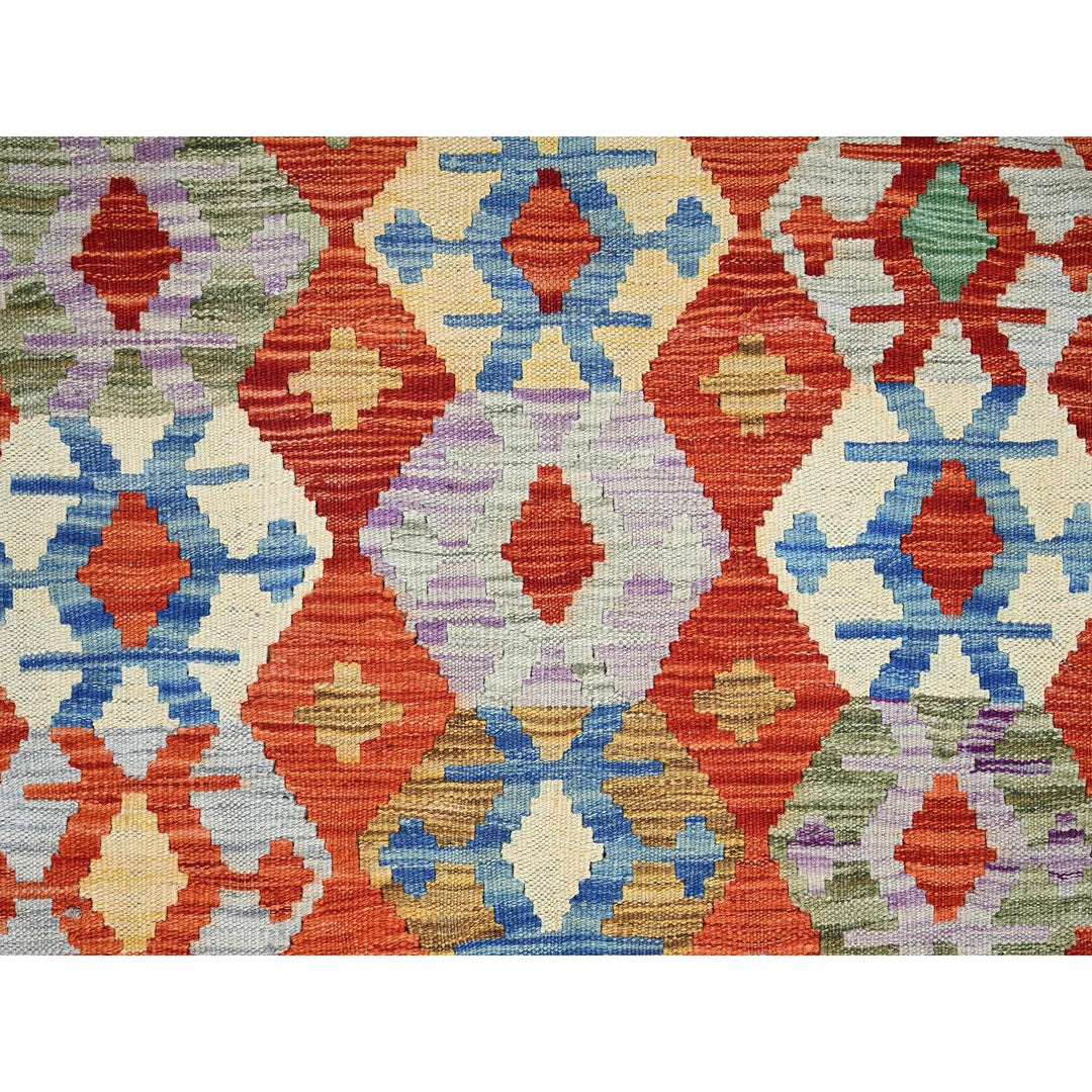 4'1" x 6'5" New Hand Woven Orange Wool Rectangle Oriental Rug - MOA1021192