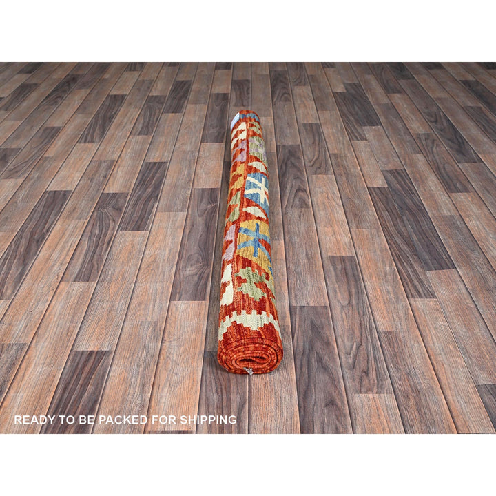 4'1" x 6'5" New Hand Woven Orange Wool Rectangle Oriental Rug - MOA1021192