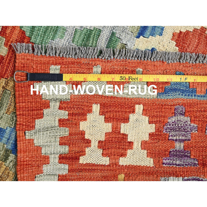 4'1" x 6'5" New Hand Woven Orange Wool Rectangle Oriental Rug - MOA1021192