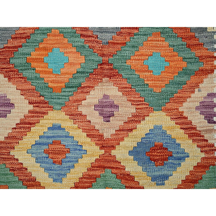 4'1" x 5'9" New Hand Woven Multicolored Wool Rectangle Oriental Rug - MOA1021197