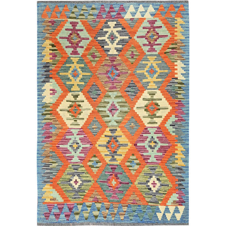 3'11" x 5'9" New Hand Woven Multicolored Wool Rectangle Oriental Rug - MOA1021198