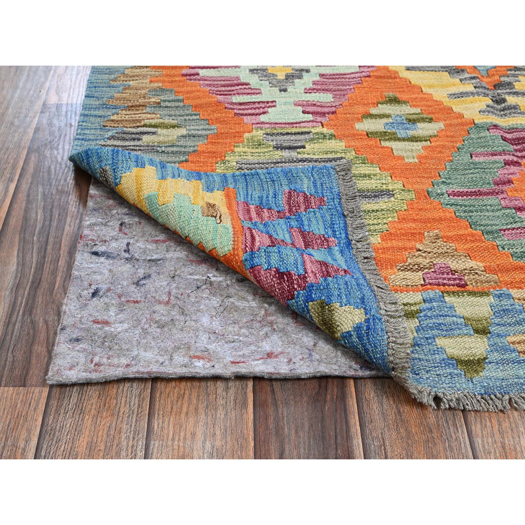 3'11" x 5'9" New Hand Woven Multicolored Wool Rectangle Oriental Rug - MOA1021198