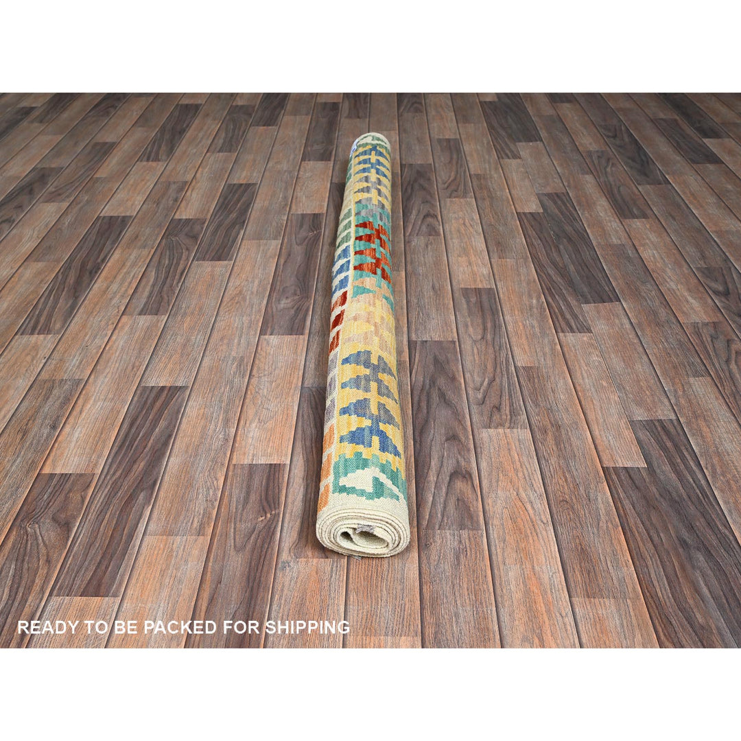 4'11" x 6'8" New Hand Woven Blue Wool Rectangle Oriental Rug - MOA1021199