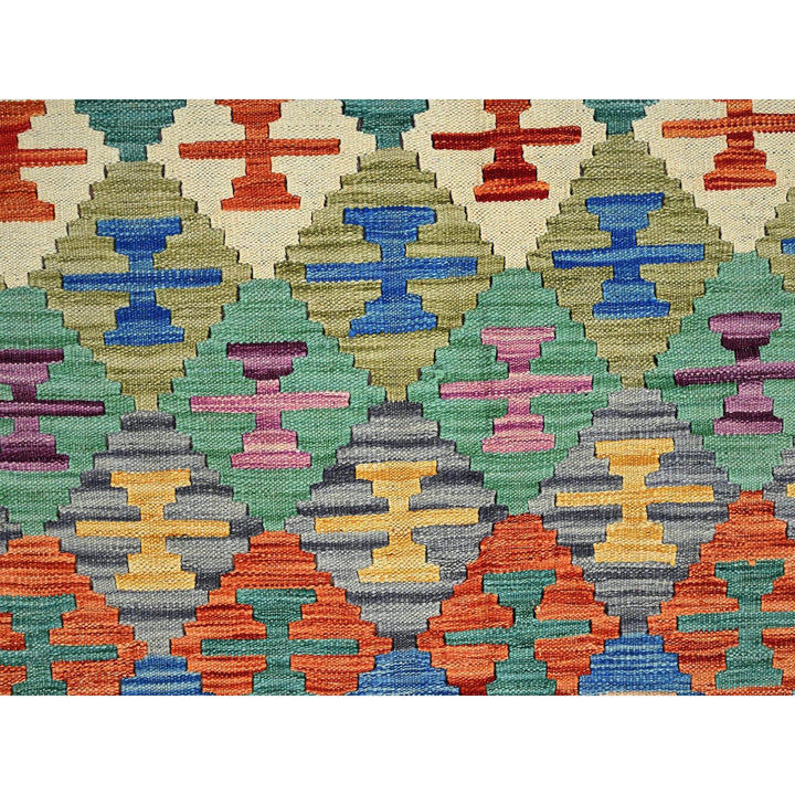 5'0" x 6'6" New Hand Woven Multicolored Wool Rectangle Oriental Rug - MOA1021200