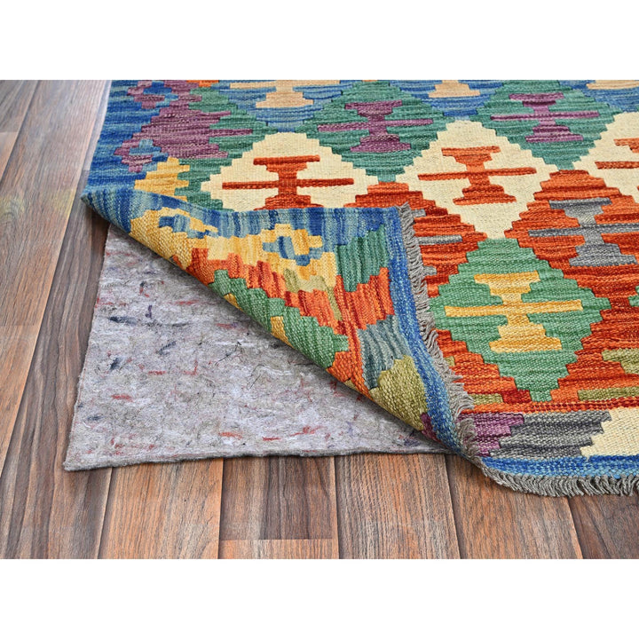 5'0" x 6'6" New Hand Woven Multicolored Wool Rectangle Oriental Rug - MOA1021200