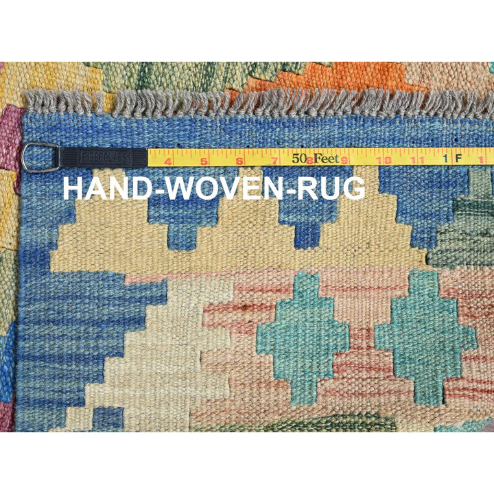 5'0" x 6'4" New Hand Woven Blue Wool Rectangle Oriental Rug - MOA1021203