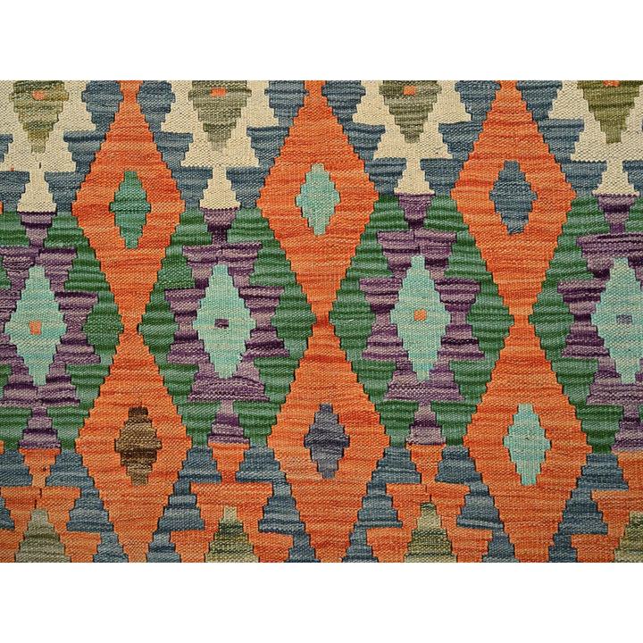 5'0" x 6'4" New Hand Woven Orange Wool Rectangle Oriental Rug - MOA1021206