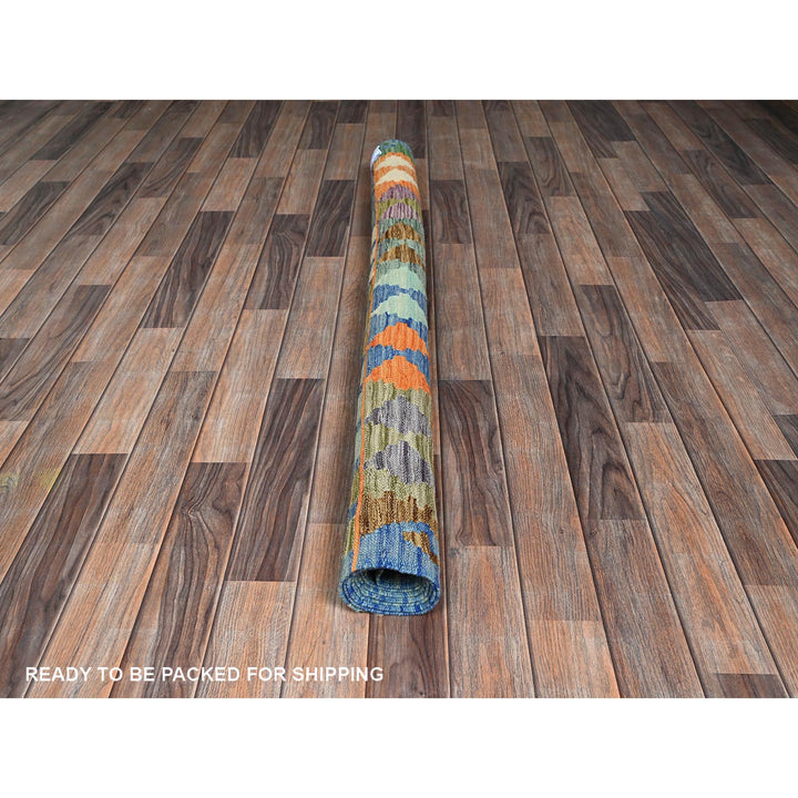 5'0" x 6'4" New Hand Woven Orange Wool Rectangle Oriental Rug - MOA1021206