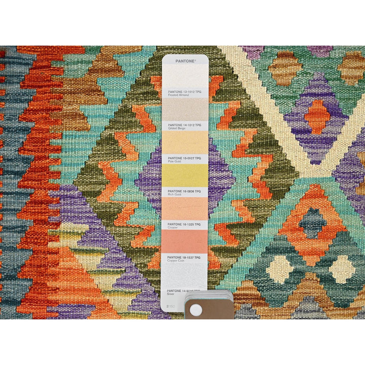 8'8" x 11'9" New Hand Woven Orange Wool Rectangle Oriental Rug - MOA1021214