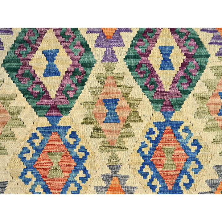 8'8" x 9'7" New Hand Woven Ivory Wool Rectangle Oriental Rug - MOA1021215