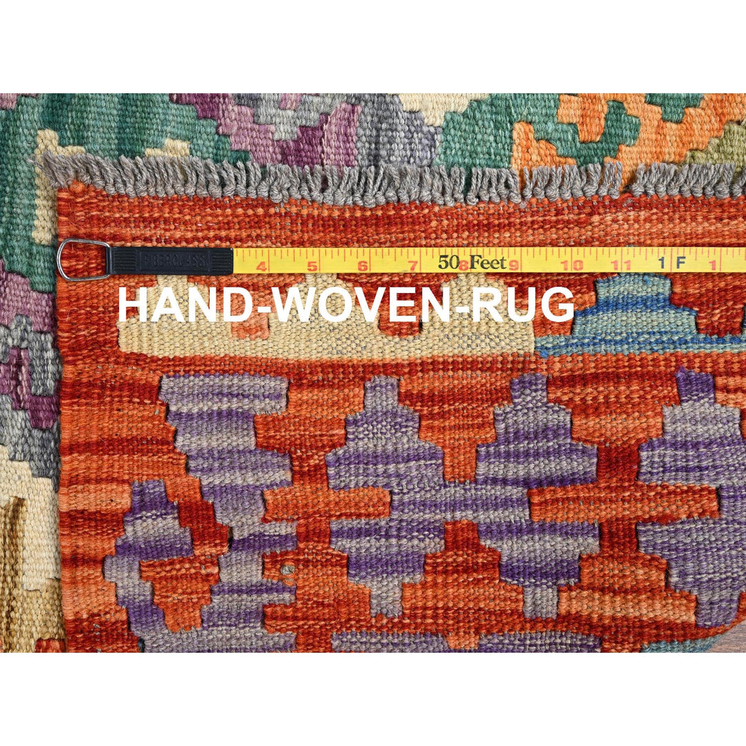 8'8" x 9'7" New Hand Woven Ivory Wool Rectangle Oriental Rug - MOA1021215