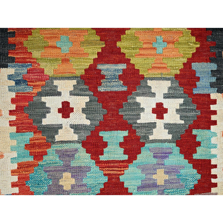 2'10" x 8'2" New Hand Woven Multicolored Wool Runner Oriental Rug - MOA1021225