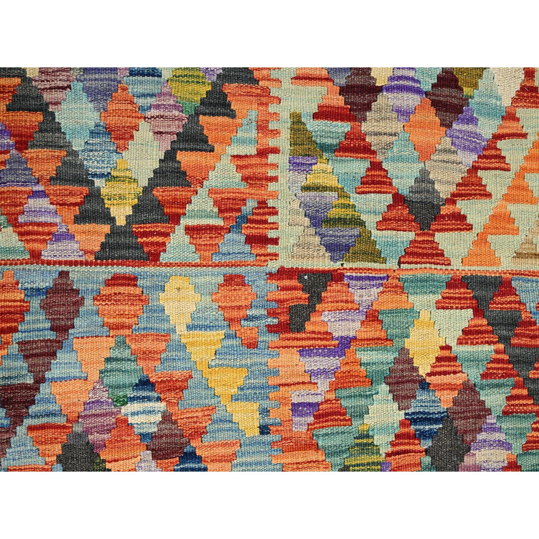 2'10" x 12'8" New Hand Woven Multicolored Wool Runner Oriental Rug - MOA1021232