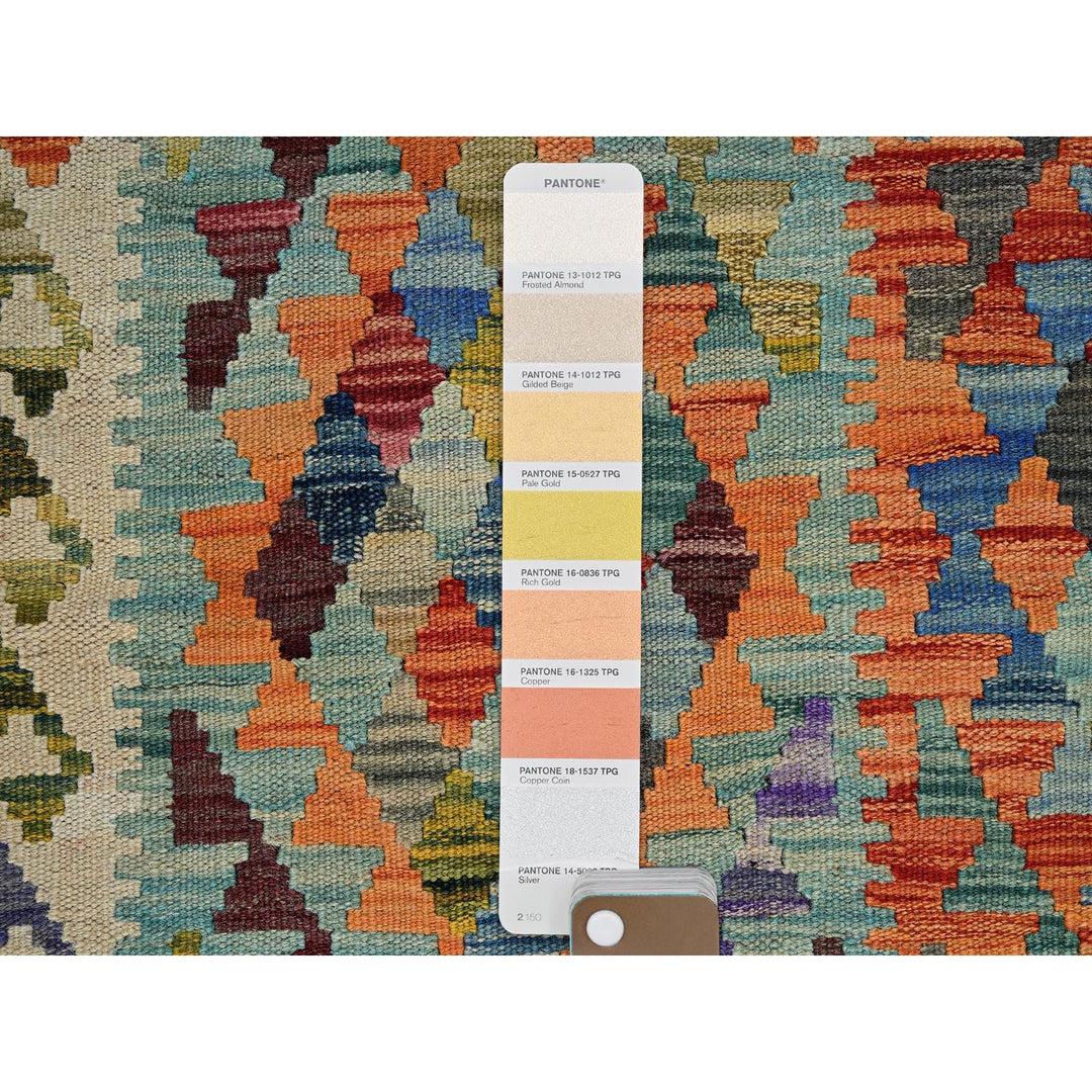 2'10" x 12'8" New Hand Woven Multicolored Wool Runner Oriental Rug - MOA1021232