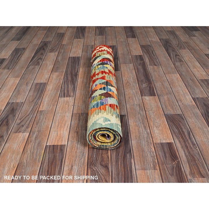 2'10" x 12'8" New Hand Woven Multicolored Wool Runner Oriental Rug - MOA1021232
