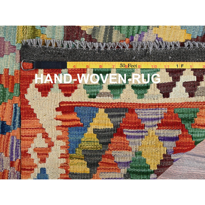 2'10" x 12'8" New Hand Woven Multicolored Wool Runner Oriental Rug - MOA1021232