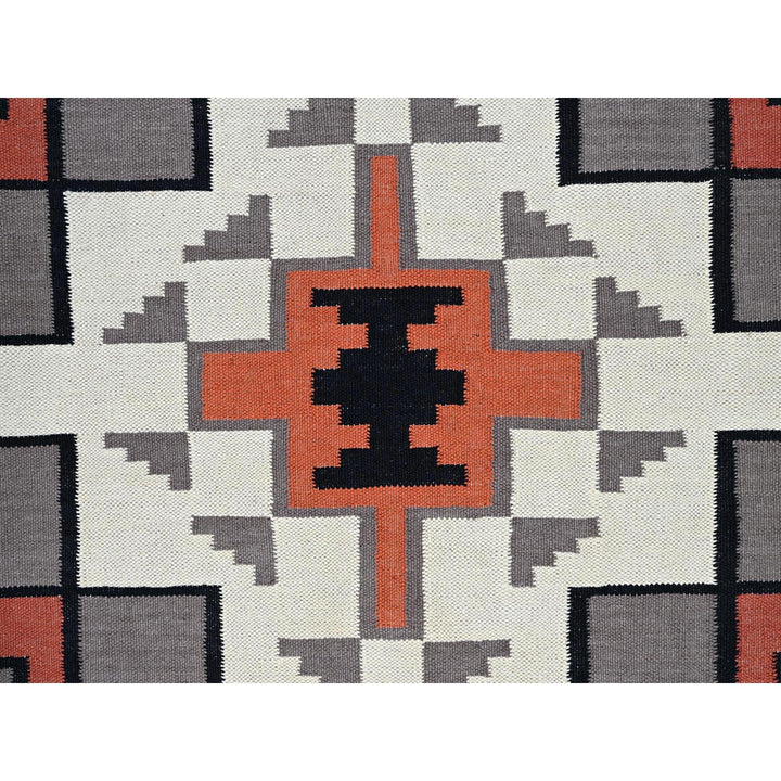 9'0" x 12'0" New Hand Woven Grey Wool Rectangle Oriental Rug - MOA1021350