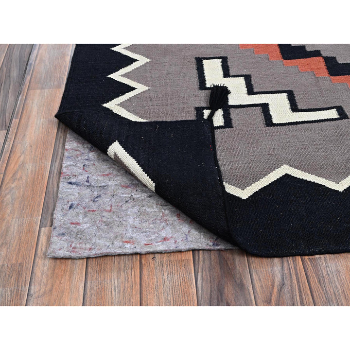 9'0" x 12'0" New Hand Woven Grey Wool Rectangle Oriental Rug - MOA1021350