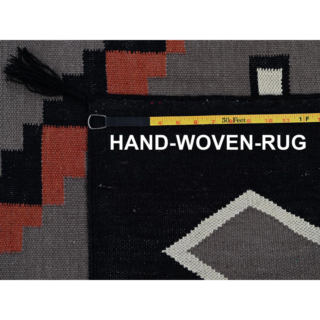 9'0" x 12'0" New Hand Woven Grey Wool Rectangle Oriental Rug - MOA1021350