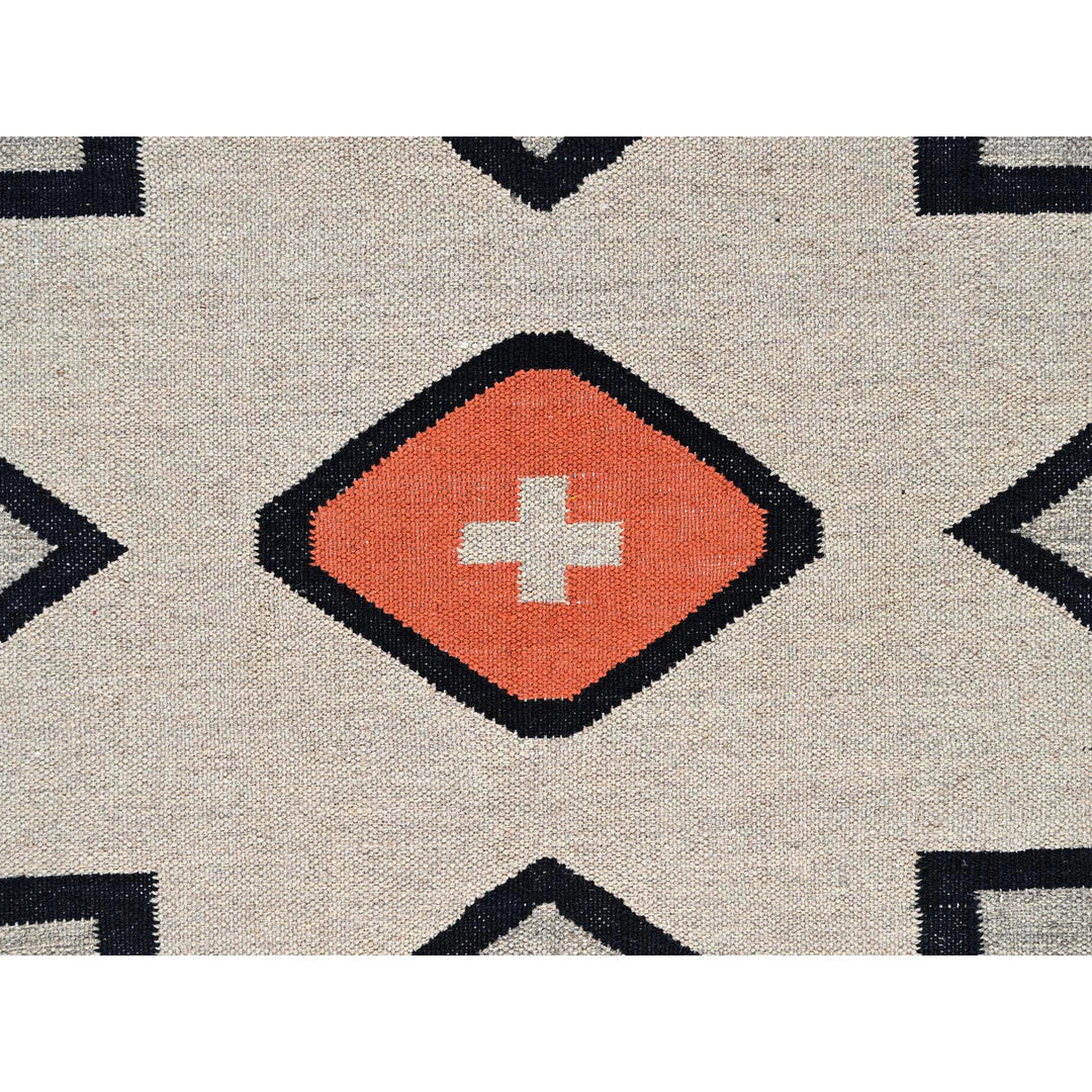 8'11" x 11'9" New Hand Woven Grey Wool Rectangle Oriental Rug - MOA1021352