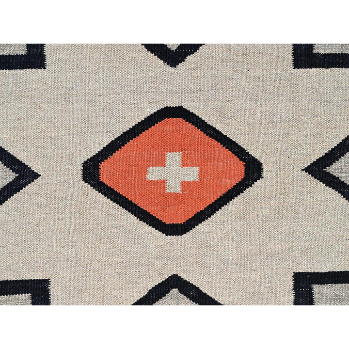 8'11" x 11'9" New Hand Woven Grey Wool Rectangle Oriental Rug - MOA1021352