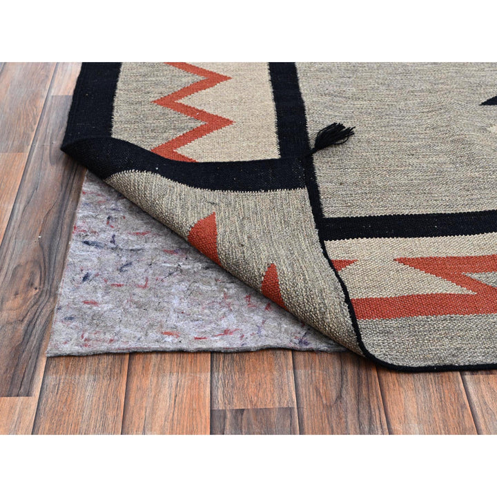 8'11" x 11'9" New Hand Woven Grey Wool Rectangle Oriental Rug - MOA1021352