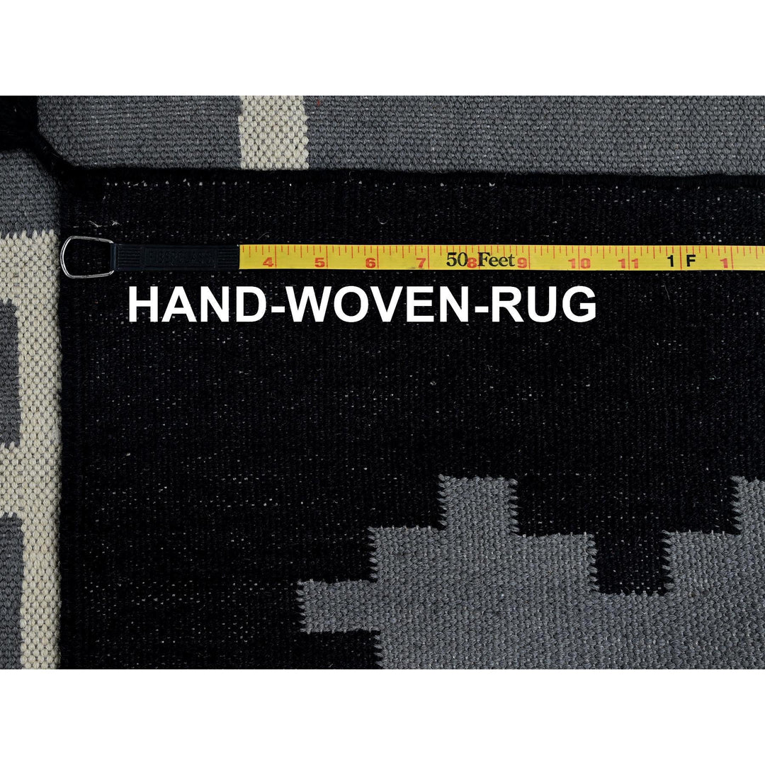 9'1" x 11'11" New Hand Woven Grey Wool Rectangle Oriental Rug - MOA1021400
