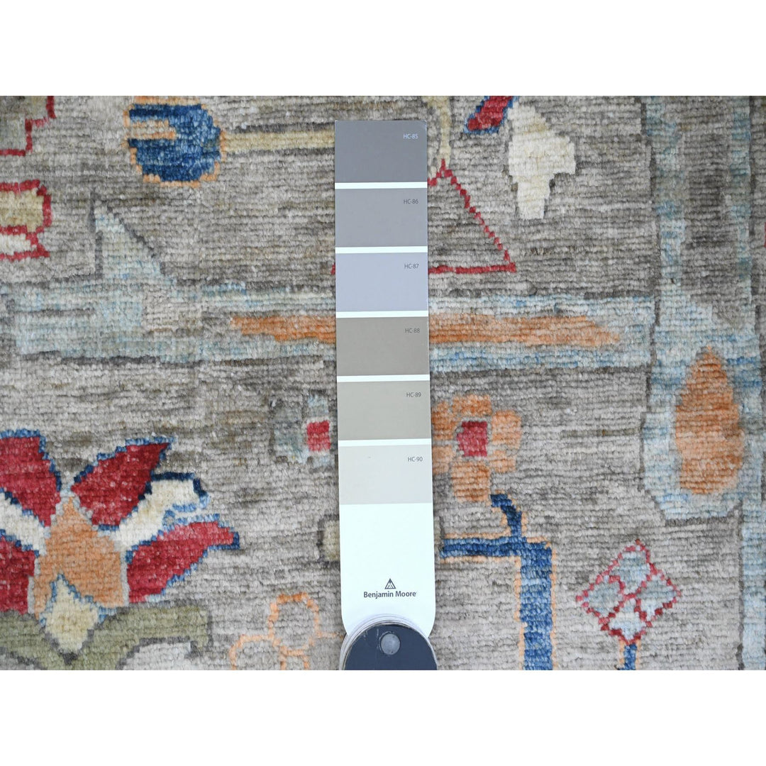 11'7" x 15'8" New Hand Knotted Grey Wool Rectangle Oriental Rug - MOA10220002