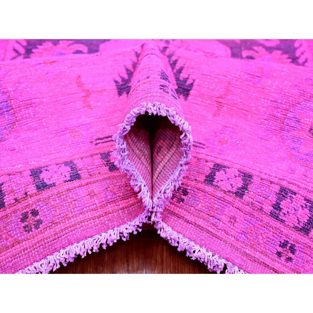 8'0" x 9'11" New Hand Knotted Pink Wool Rectangle Oriental Rug - MOA10220008