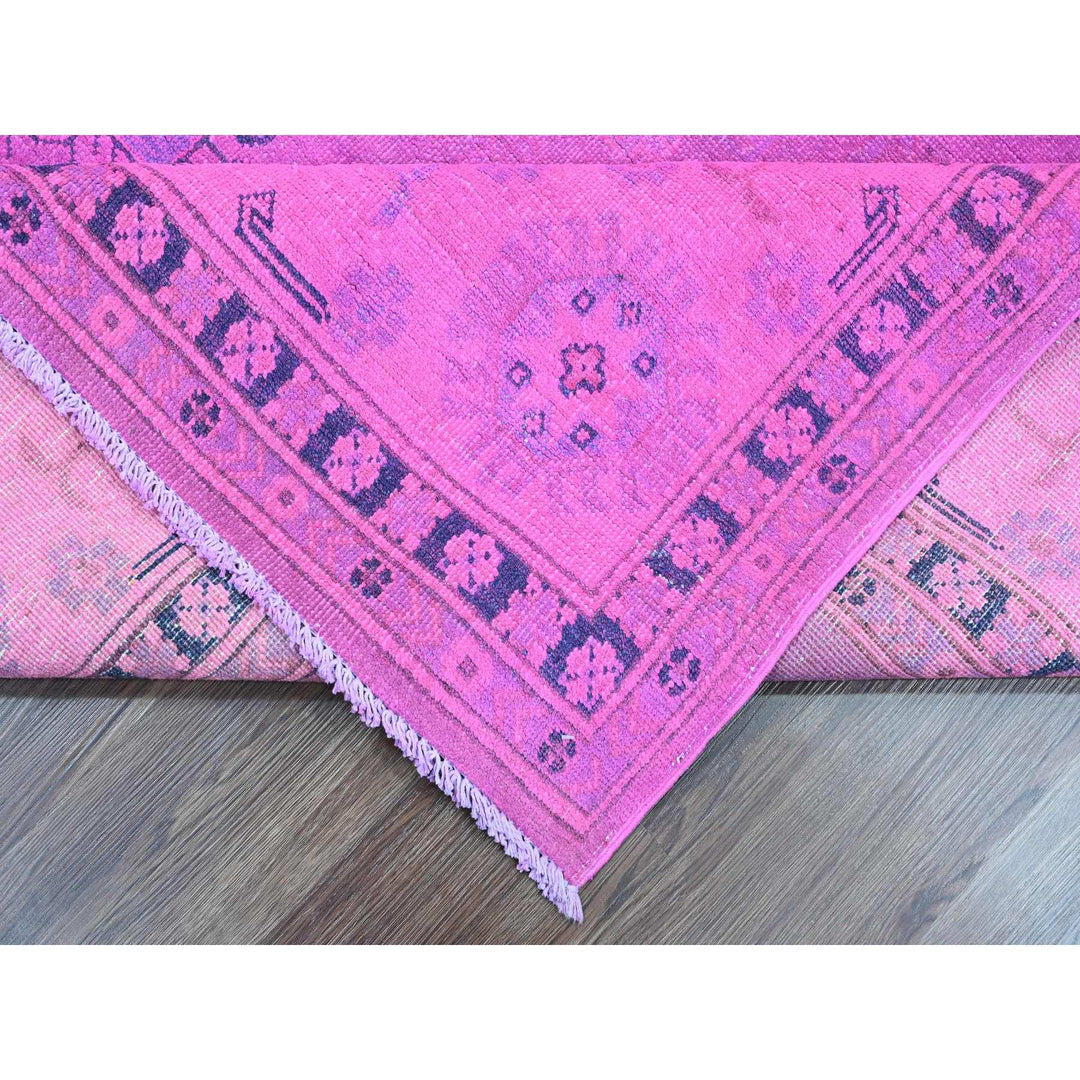 8'0" x 9'11" New Hand Knotted Pink Wool Rectangle Oriental Rug - MOA10220008