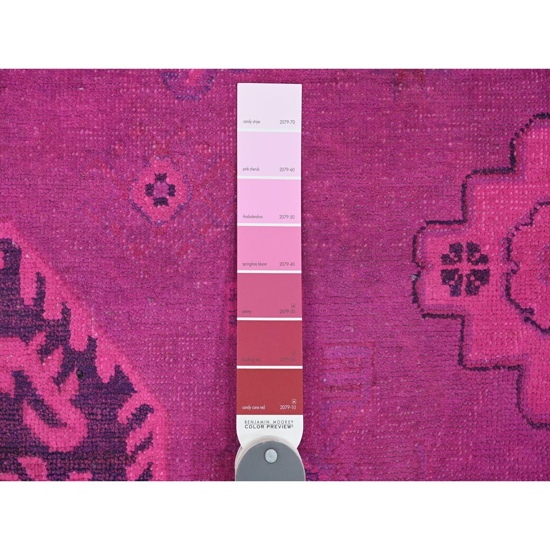 8'0" x 9'11" New Hand Knotted Pink Wool Rectangle Oriental Rug - MOA10220008