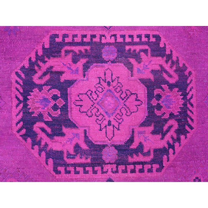 8'0" x 9'11" New Hand Knotted Pink Wool Rectangle Oriental Rug - MOA10220008