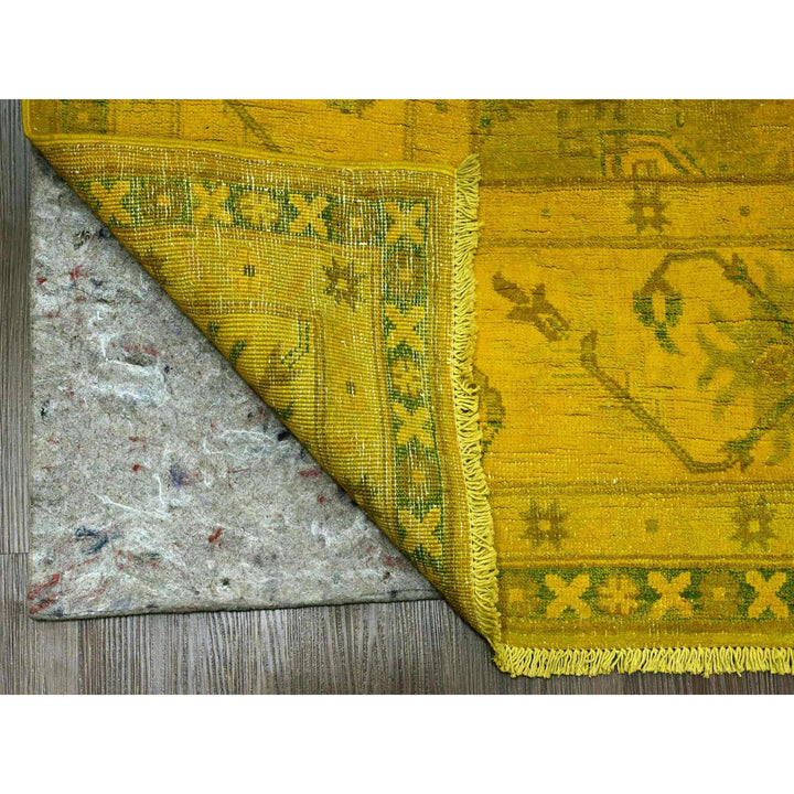 7'6" x 9'5" New Hand Knotted Yellow Wool Rectangle Oriental Rug - MOA10220009