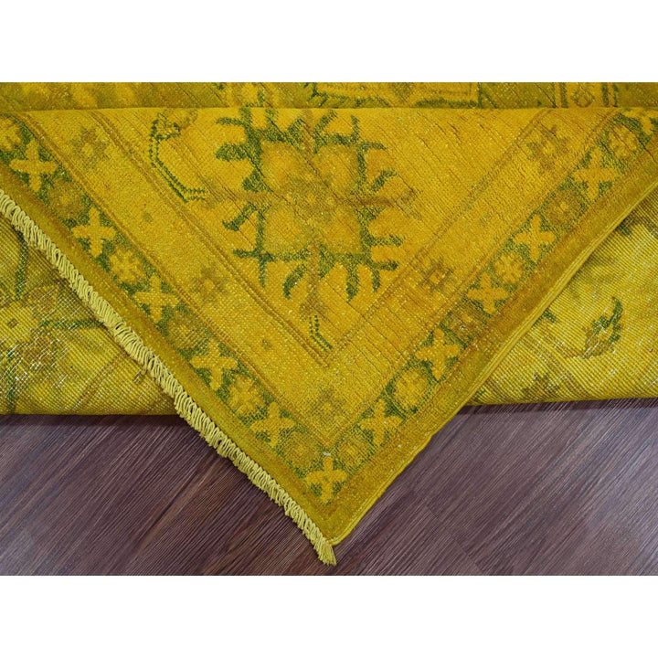7'6" x 9'5" New Hand Knotted Yellow Wool Rectangle Oriental Rug - MOA10220009