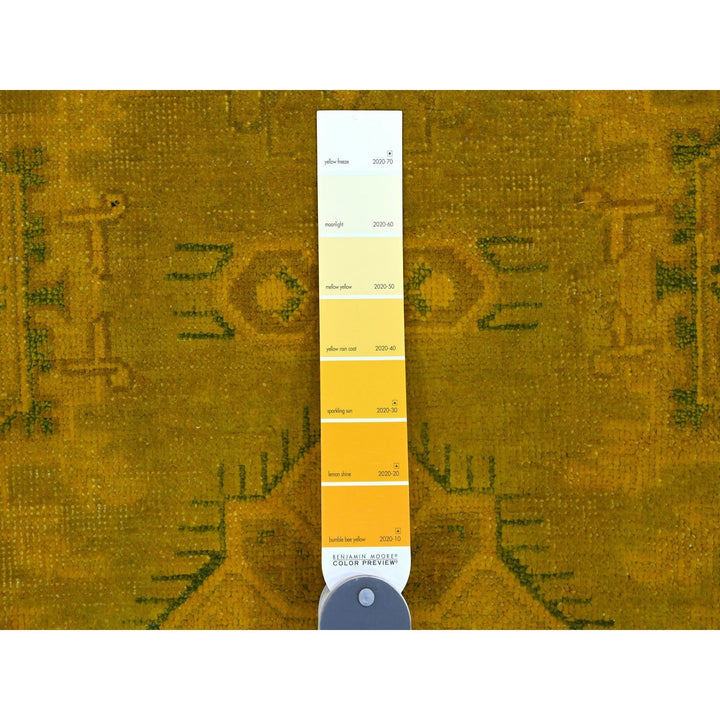 7'6" x 9'5" New Hand Knotted Yellow Wool Rectangle Oriental Rug - MOA10220009