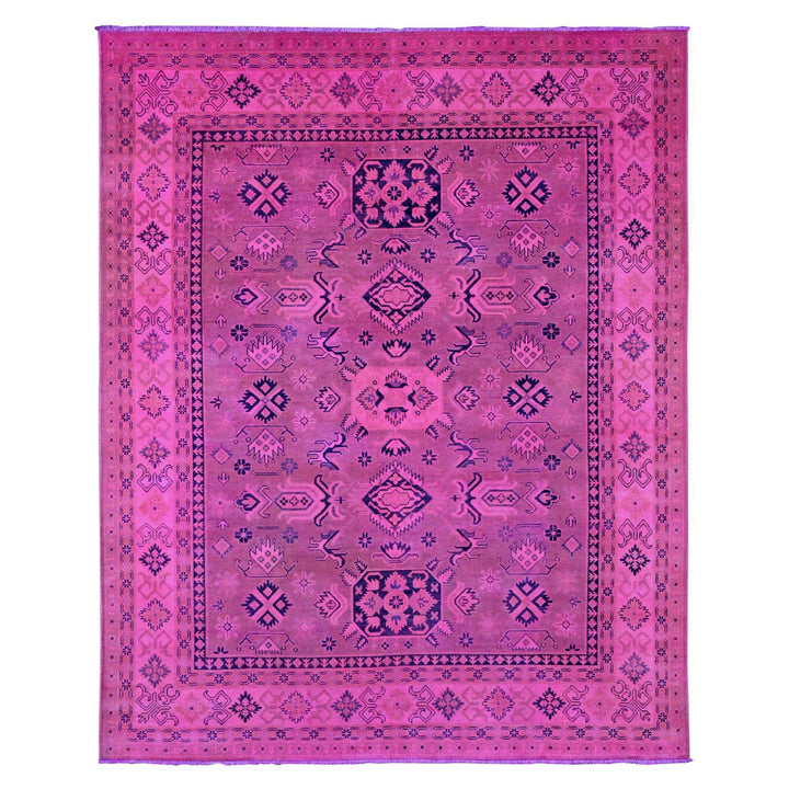 7'10" x 9'7" New Hand Knotted Pink Wool Rectangle Oriental Rug - MOA10220011