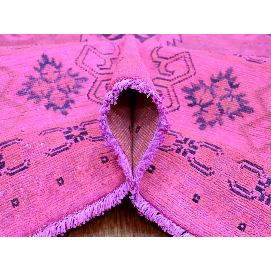 7'10" x 9'7" New Hand Knotted Pink Wool Rectangle Oriental Rug - MOA10220011