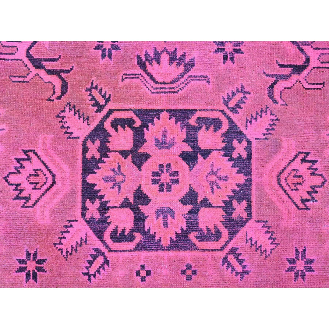 7'10" x 9'7" New Hand Knotted Pink Wool Rectangle Oriental Rug - MOA10220011