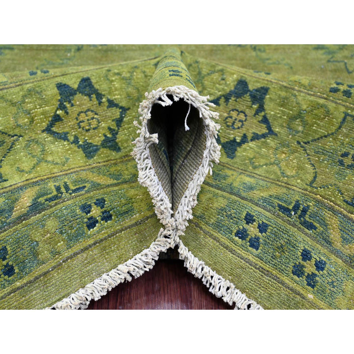 8'0" x 9'6" New Hand Knotted Green Wool Rectangle Oriental Rug - MOA10220012