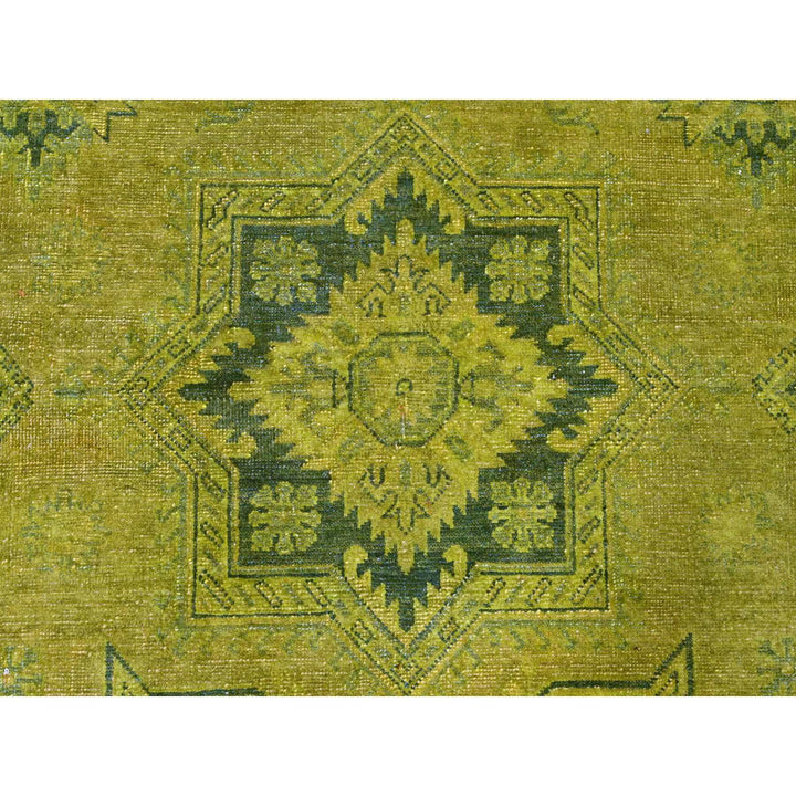8'0" x 9'6" New Hand Knotted Green Wool Rectangle Oriental Rug - MOA10220012