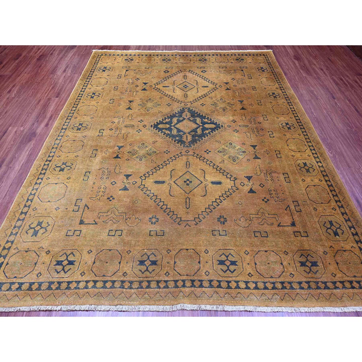 7'11" x 9'5" New Hand Knotted Brown Wool Rectangle Oriental Rug - MOA10220014