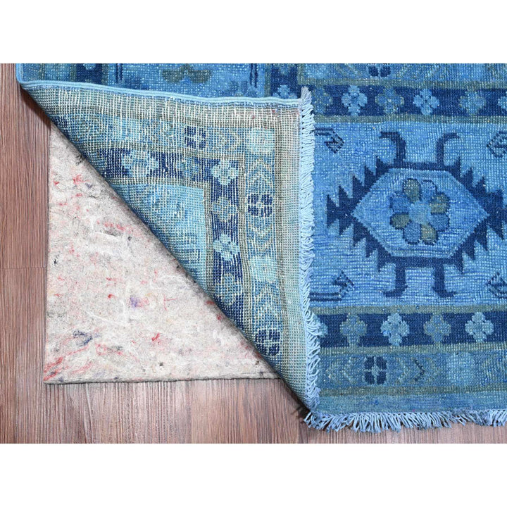 8'8" x 11'9" New Hand Knotted Blue Wool Rectangle Oriental Rug - MOA10220015
