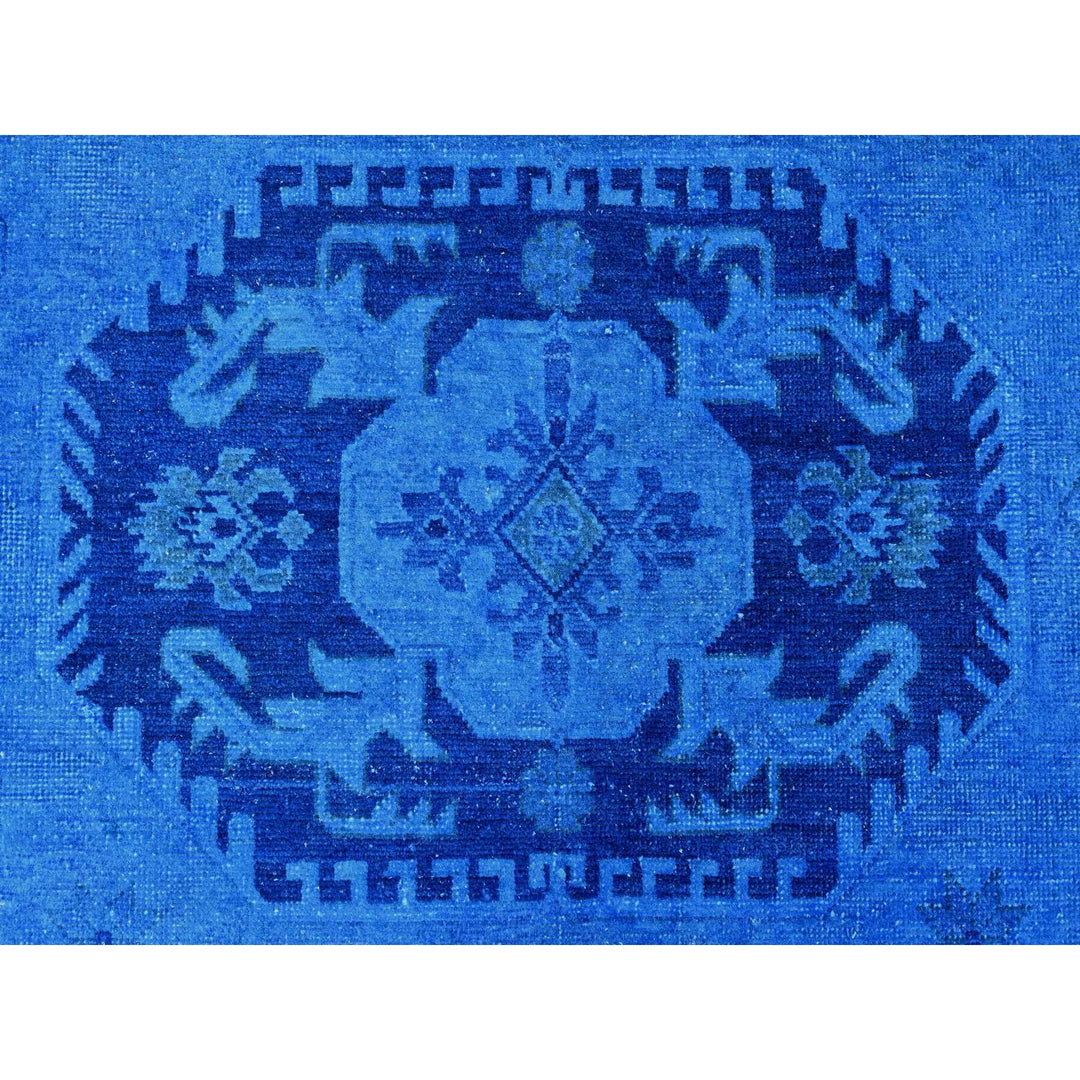 8'8" x 11'9" New Hand Knotted Blue Wool Rectangle Oriental Rug - MOA10220015