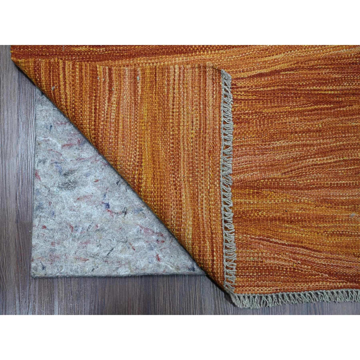 9'0" x 12'0" New Hand Woven Orange Wool Rectangle Oriental Rug - MOA10220094