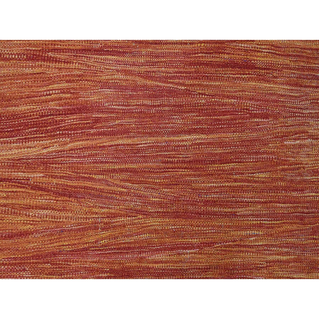 9'0" x 12'0" New Hand Woven Orange Wool Rectangle Oriental Rug - MOA10220094