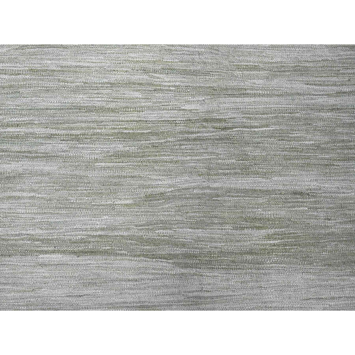 9'1" x 12'1" New Hand Woven Green Wool Rectangle Oriental Rug - MOA10220095