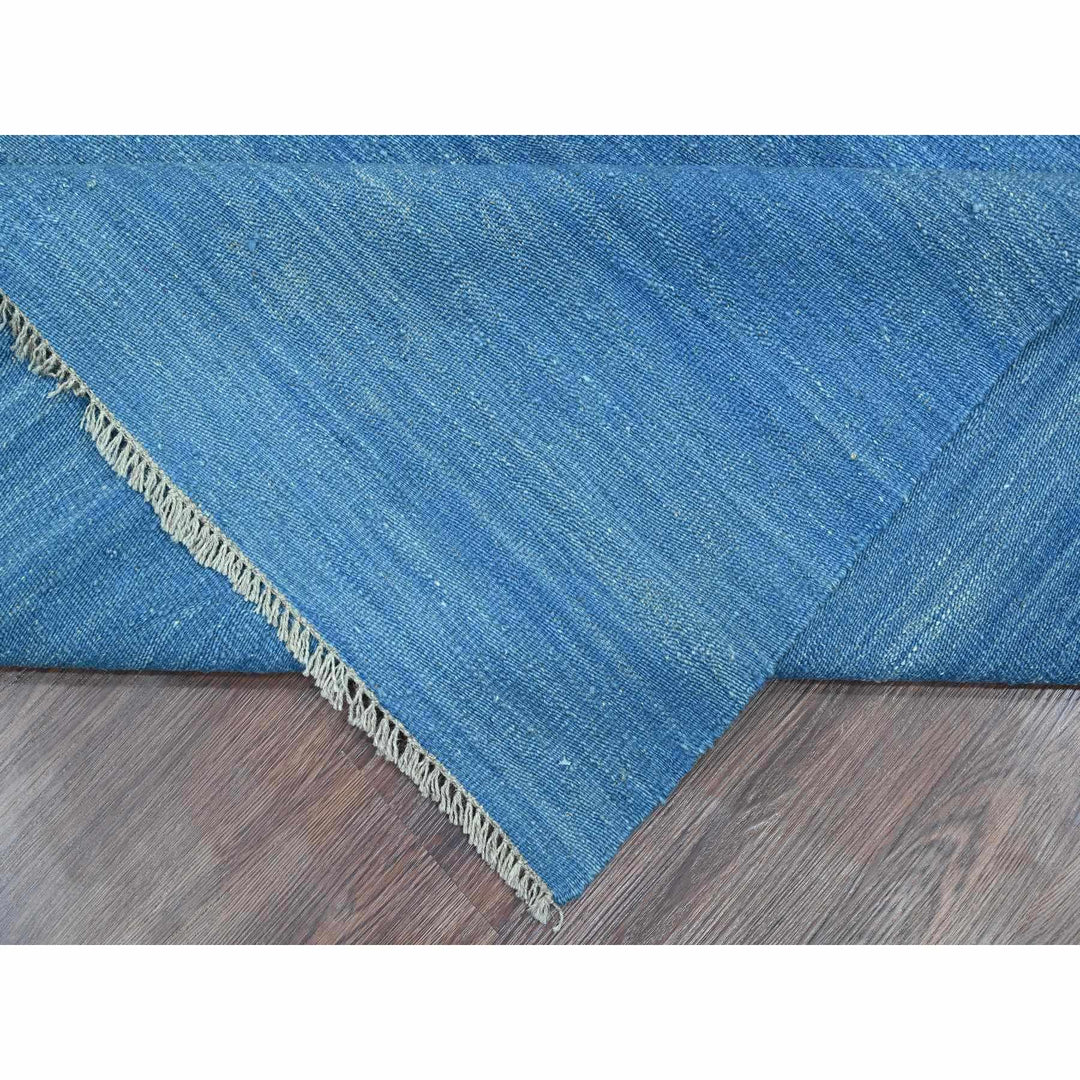 9'2" x 12'1" New Hand Woven Blue Wool Rectangle Oriental Rug - MOA10220096