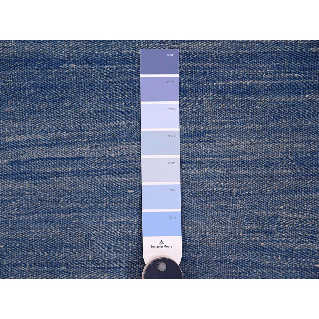 9'2" x 12'1" New Hand Woven Blue Wool Rectangle Oriental Rug - MOA10220096